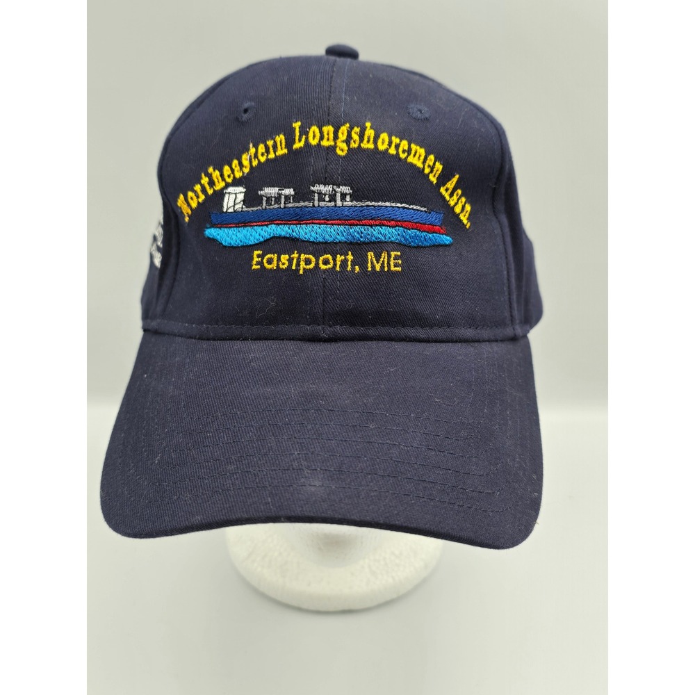 Otto Cap Baseball Hat Mensโ OSFM Navy Blue Excellent Longshoremen Eastport ME
